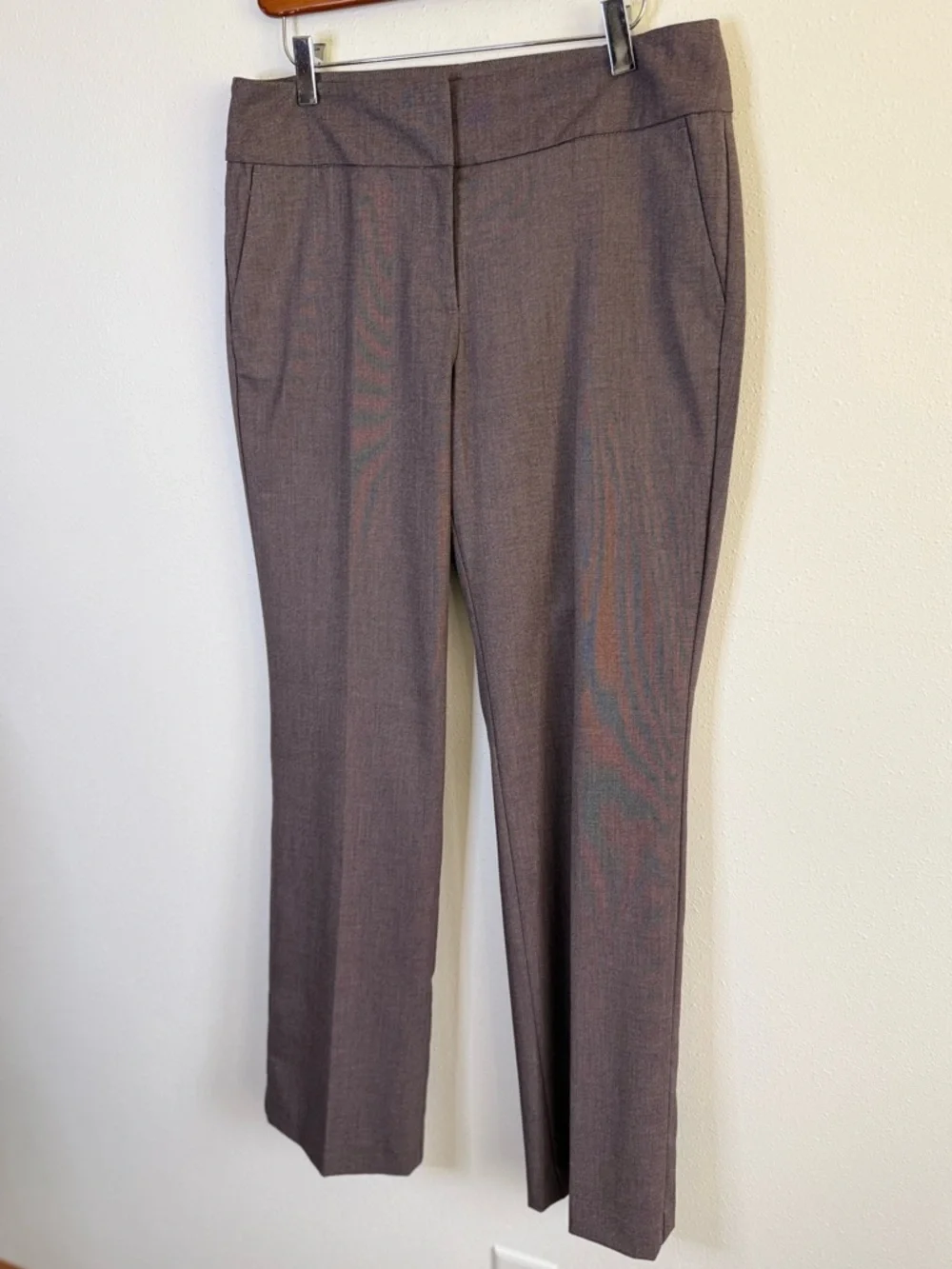Ann Taylor Factory Curvy Fit Pants Size 6 Plum Brown Straight Leg Dress Pants
